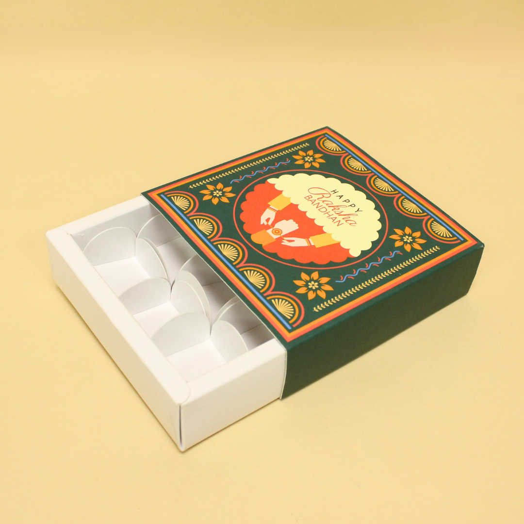 9 Cavity Rakhi Chocolate Box (5.5x5.5x1.5 Inches)