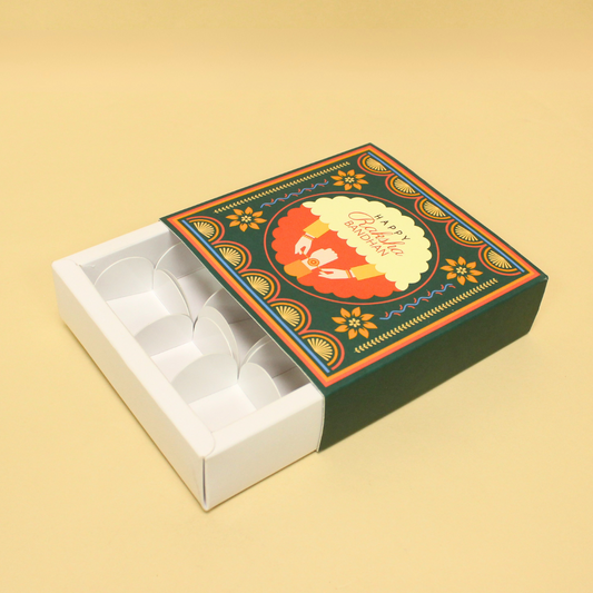 9 Cavity Rakhi Chocolate Box (5.5x5.5x1.5 Inches)