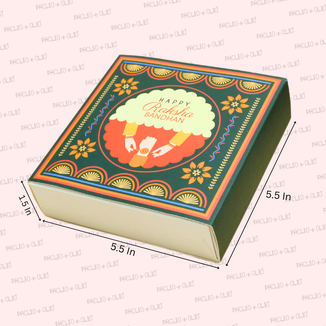 9 Cavity Rakhi Chocolate Box (5.5x5.5x1.5 Inches)