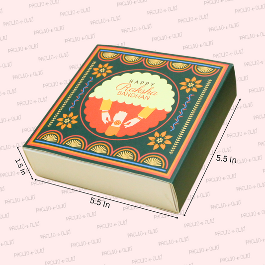 9 Cavity Rakhi Chocolate Box (5.5x5.5x1.5 Inches)