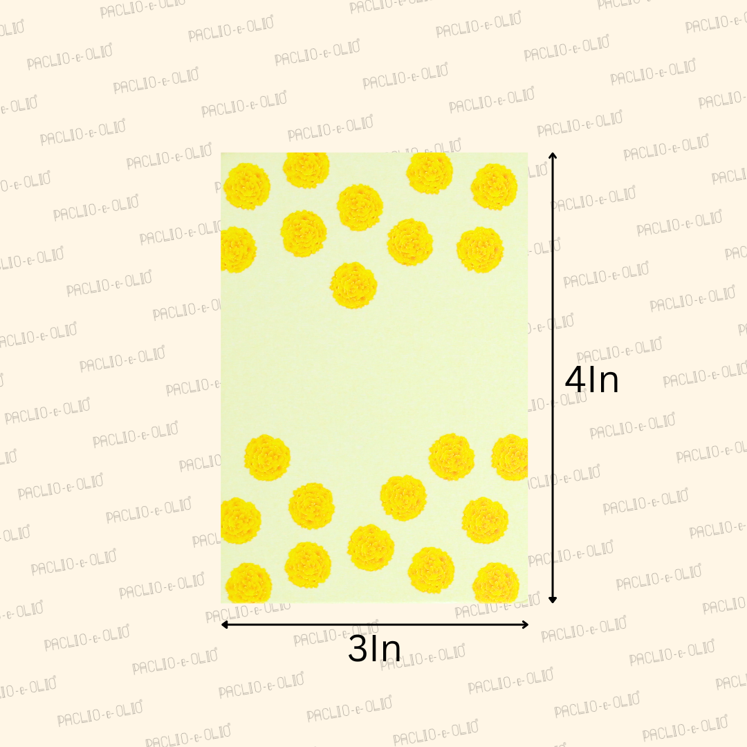 Marigold Flower Tags (4X3 Inches)