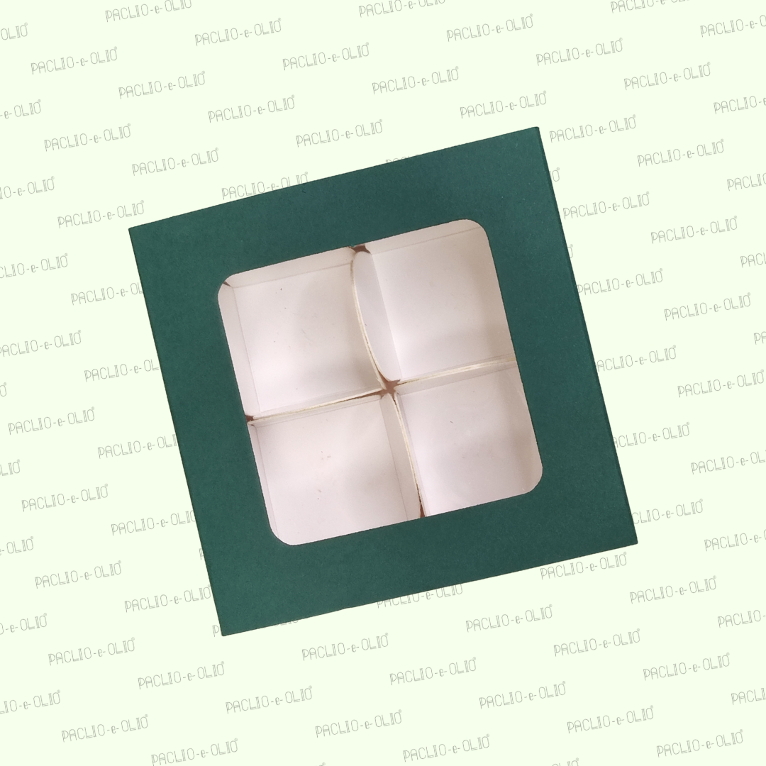 4 Cavity Chocolate Box (4.5x4.5x1.5 Inches)