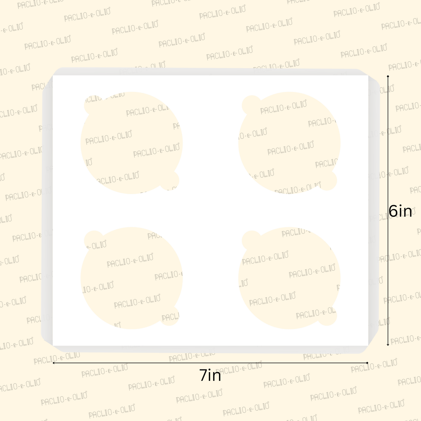 White Paper Cavity For 4 Cupcake