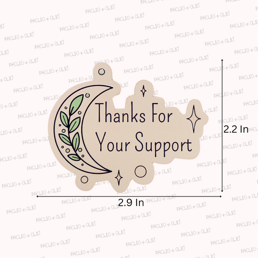 Thank You for Support Tags | 2.9x2.2 Inches | Pack Of 25 Pieces