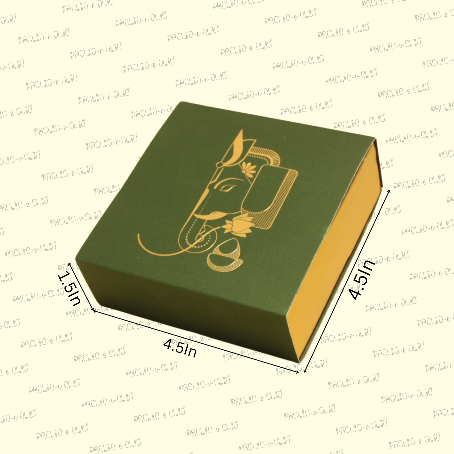 4 Cavity Dia Foil Chocolate Box (4.5x4.5x1.5 Inches)| Ganesh Chaturthi