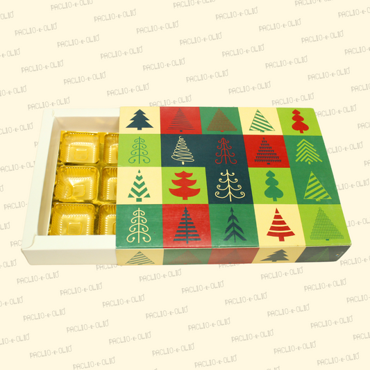 Christmas 12 Cavity Chocolate Box (8.5x6.5x1.5 Inches)