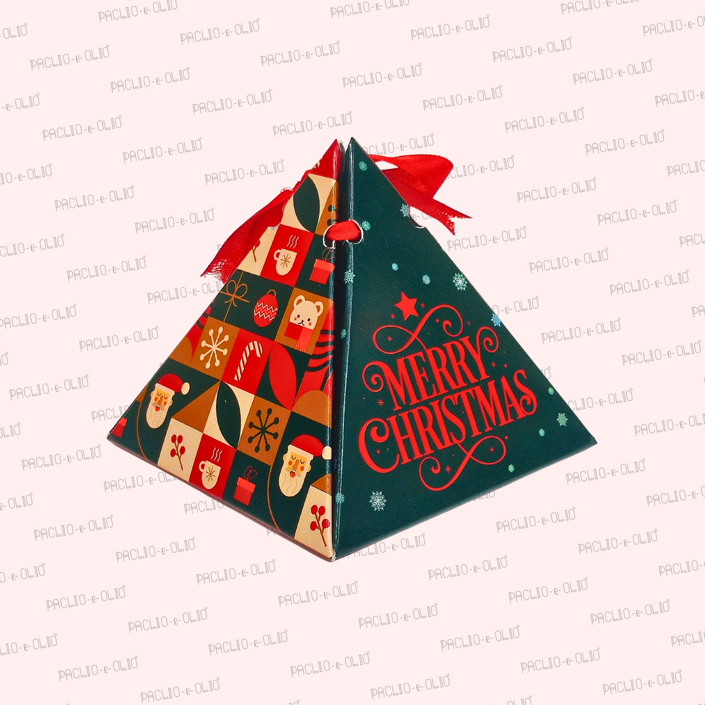 Christmas Pyramid Box (4x4x4 Inches)