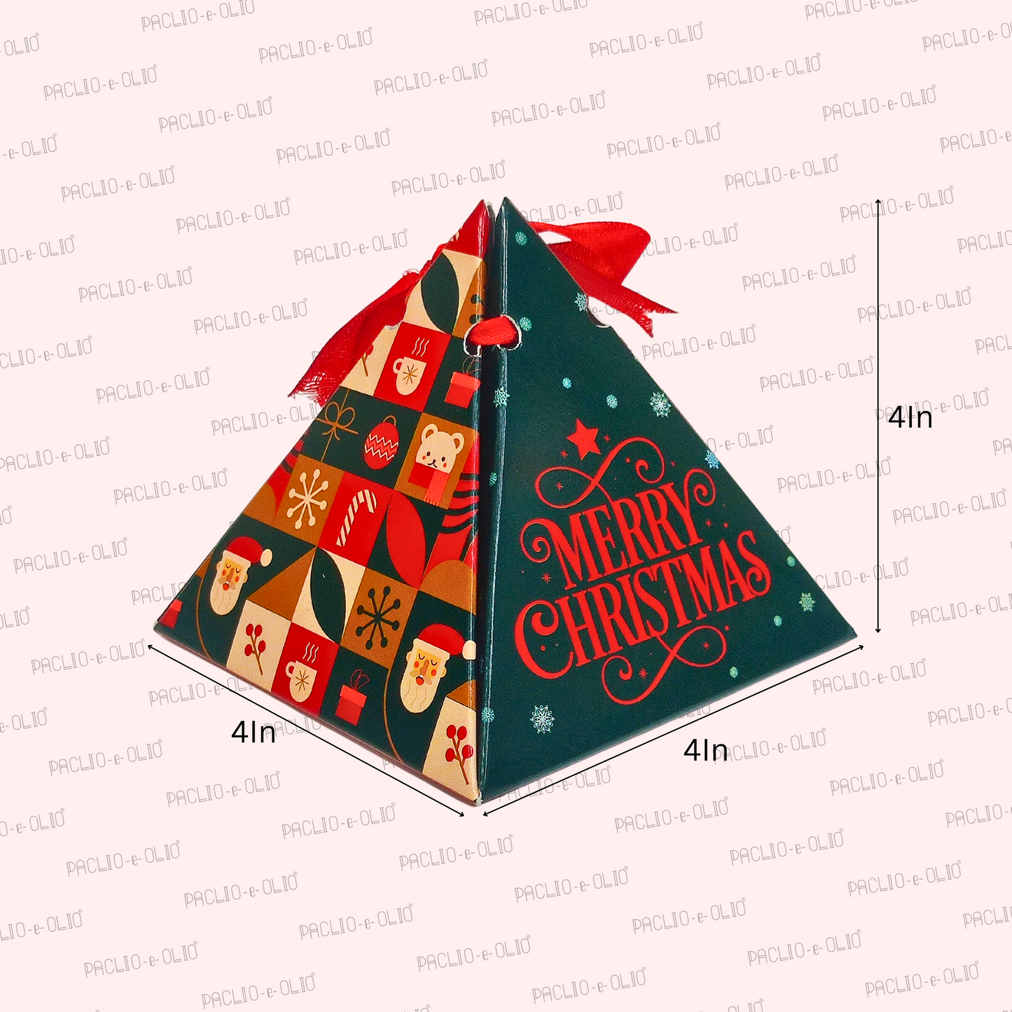 Christmas Pyramid Box (4x4x4 Inches)