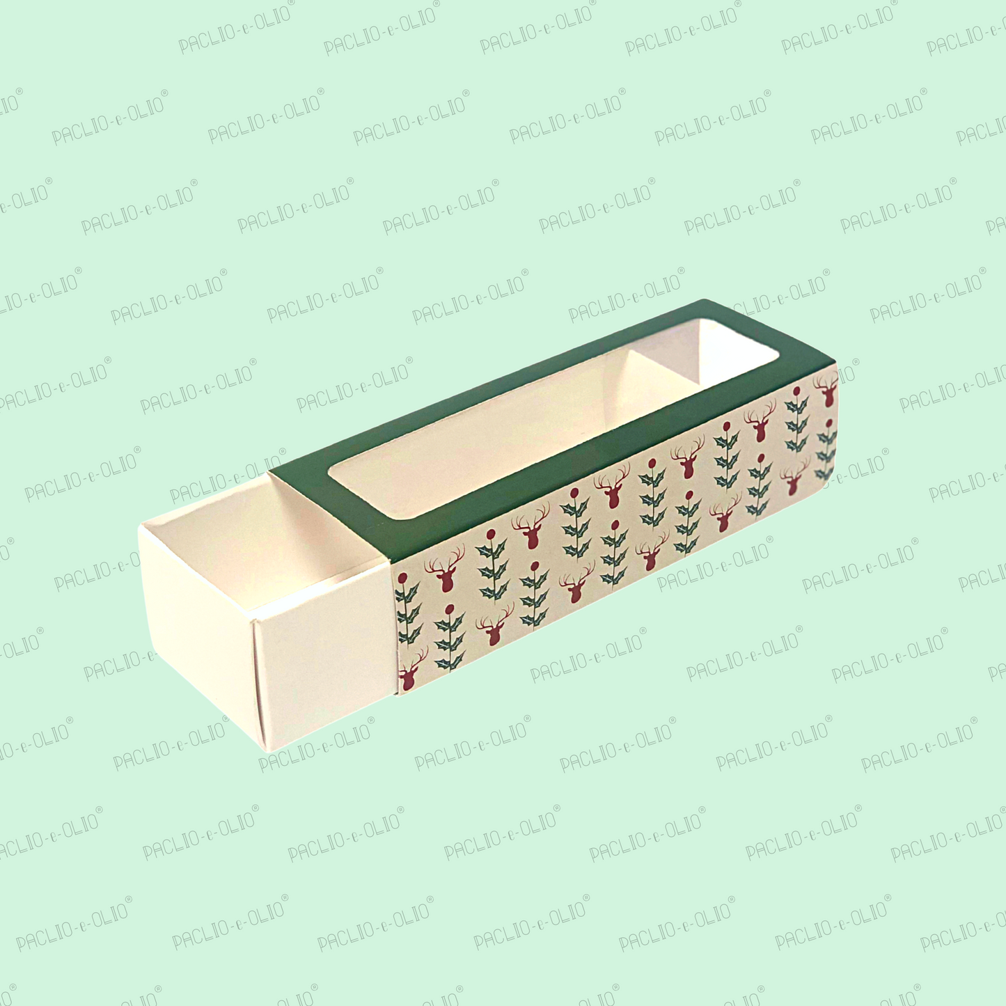Christmas Macaron Box (7X2X2.5 Inches)