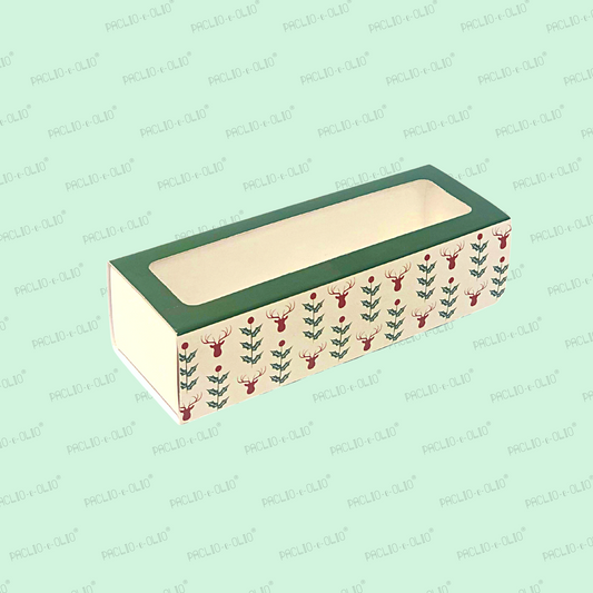 Christmas Macaron Box (7X2X2.5 Inches)