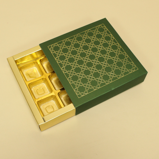9 Cavity Chocolate Box (6.5x6.5x1.5 Inches)