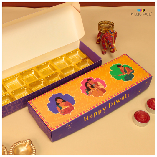 12 Cavity Diwali Chocolate Box (11.5x4x1.5 Inches)