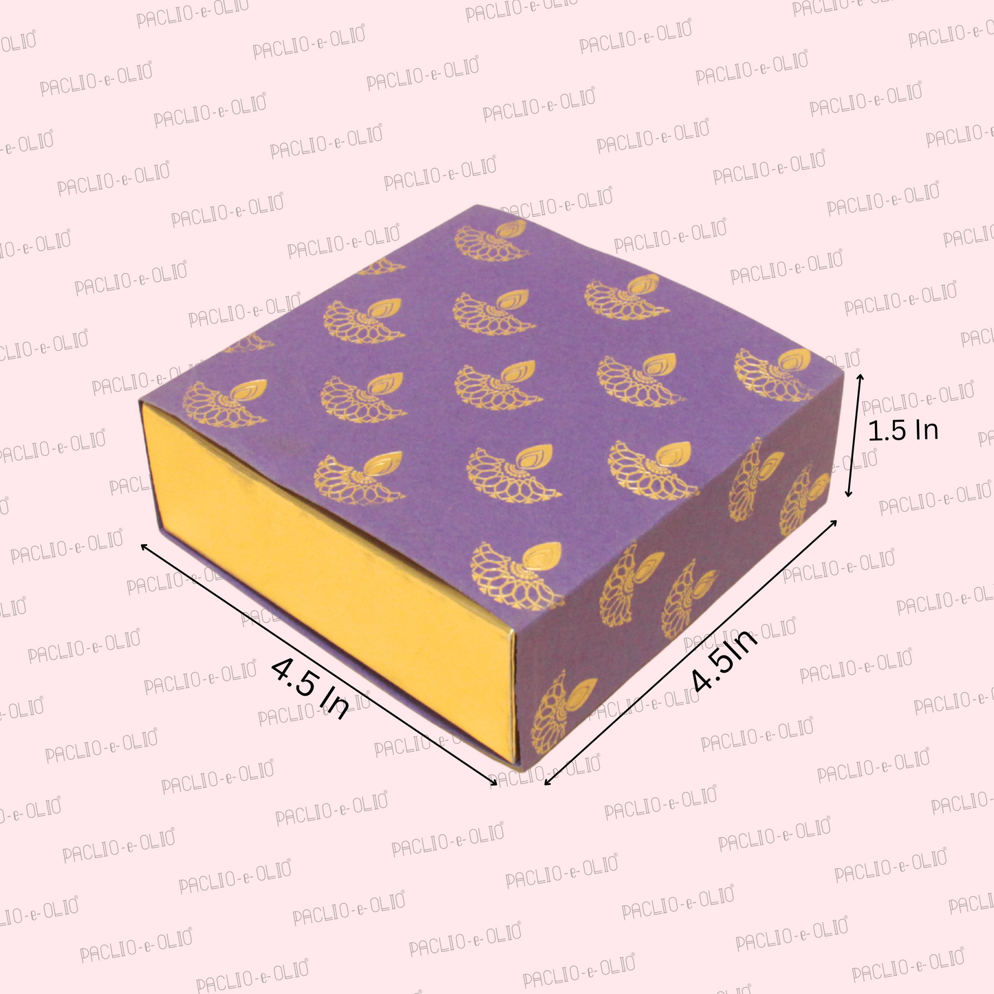 4 Cavity Dia Foil Chocolate Box (4.5x4.5x1.5 Inches)