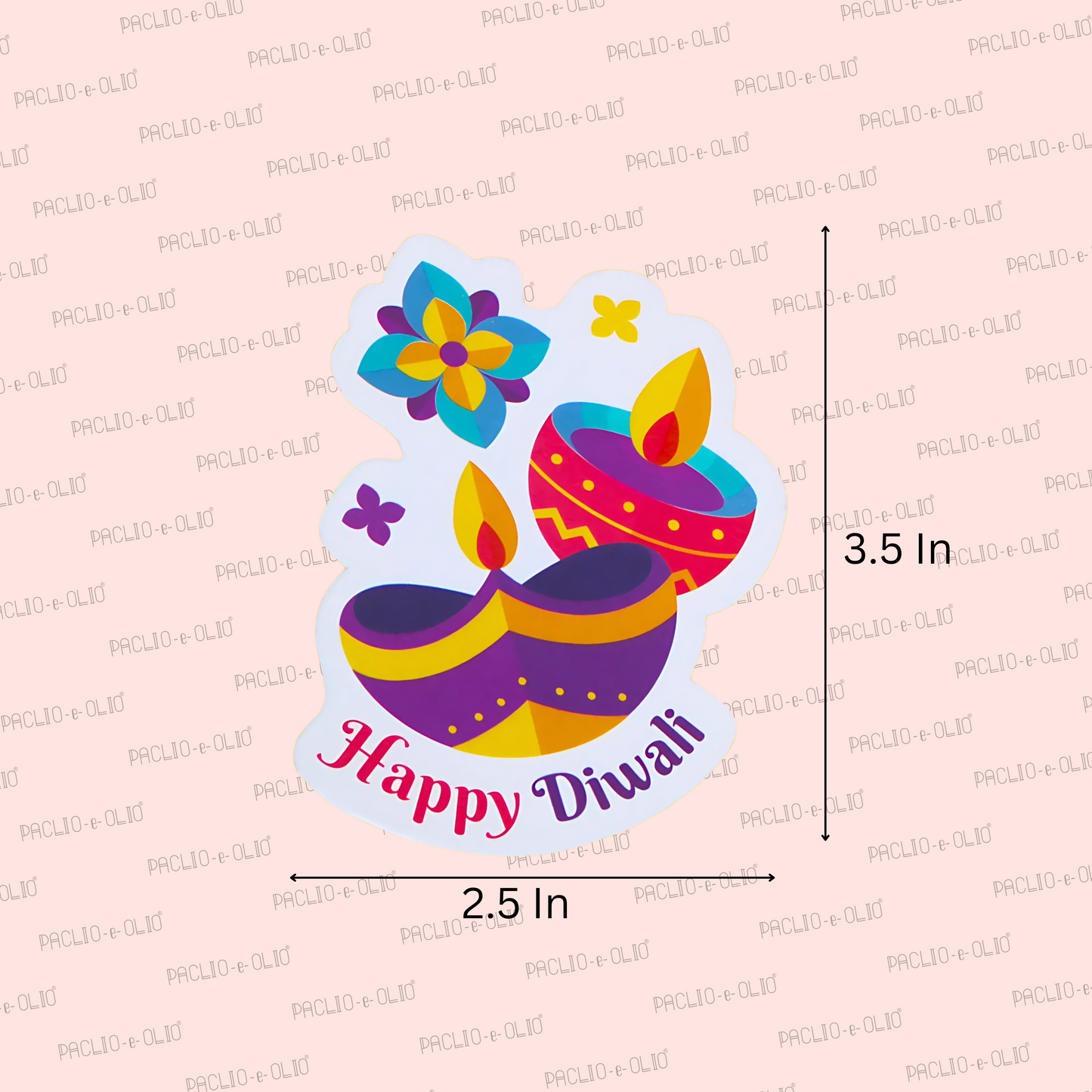 Happy Diwali Gift Tag – Printed Festive Label (3.5x2.5 Inches)