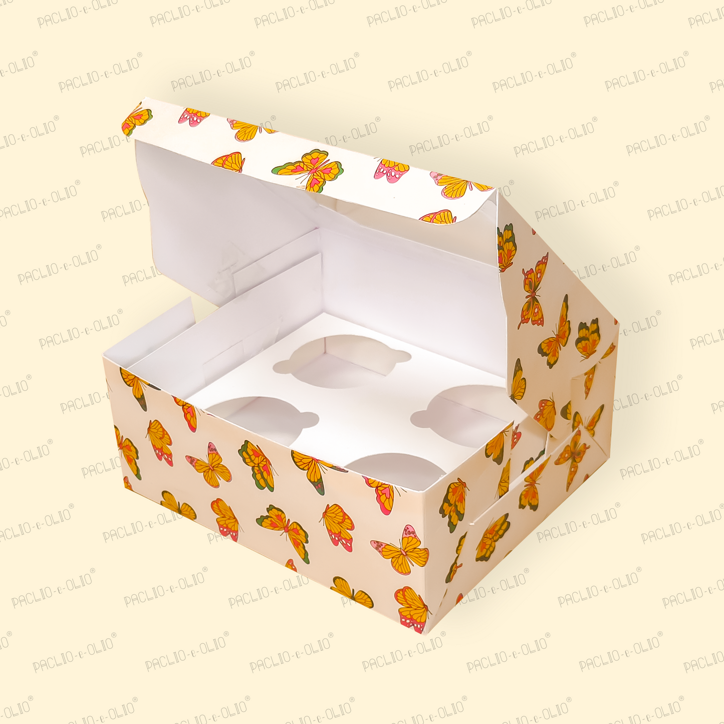 4 Cavity Cupcake Box (7x6x3 Inches)