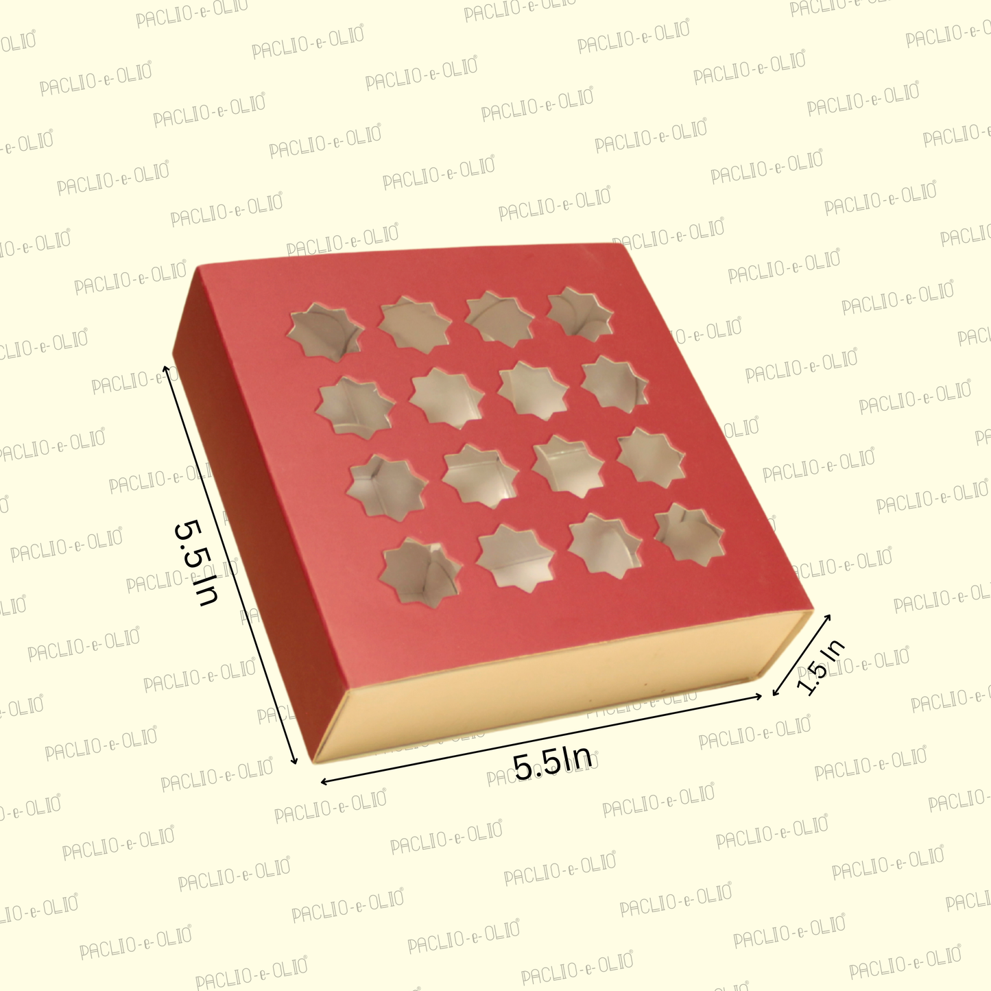 9 Cavity Diwali Chocolate Box (5.5x5.5x1.5 Inches)