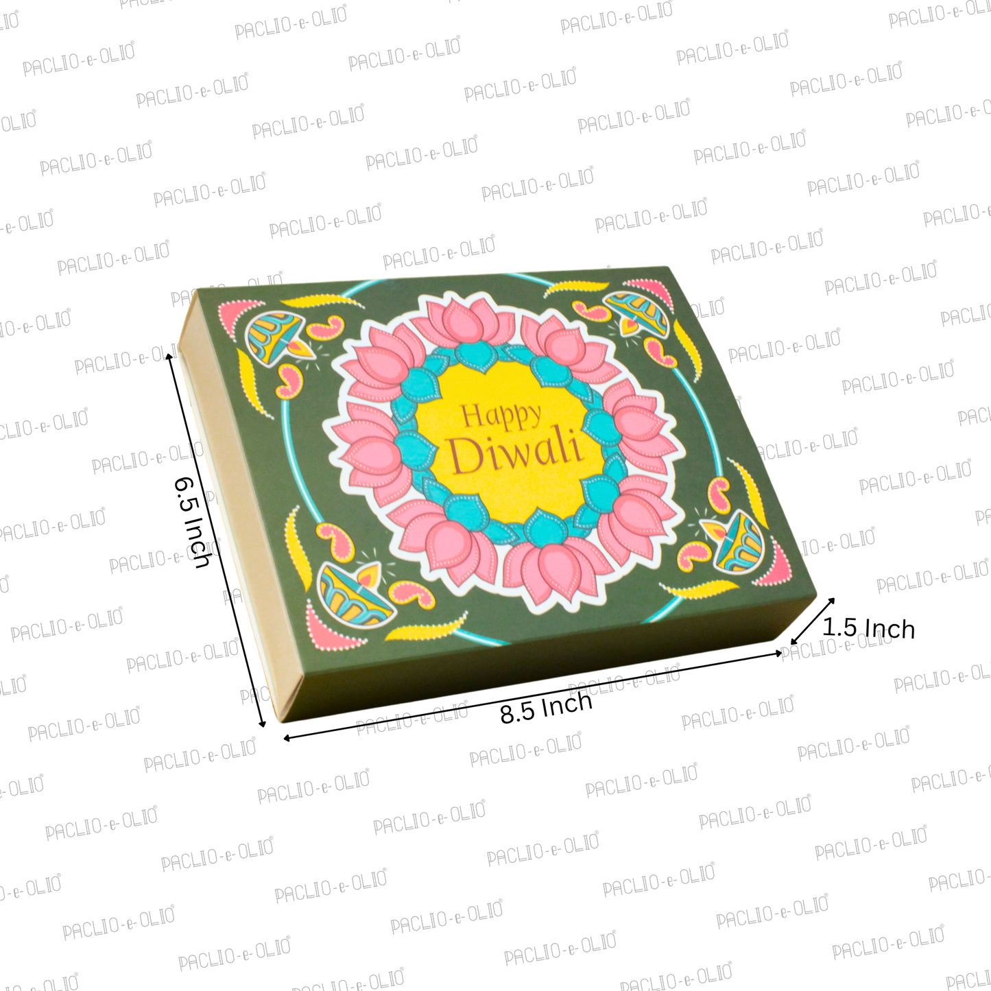 12 Cavity Diwali Chocolate Box (8.5x6.5x1.5 Inches)
