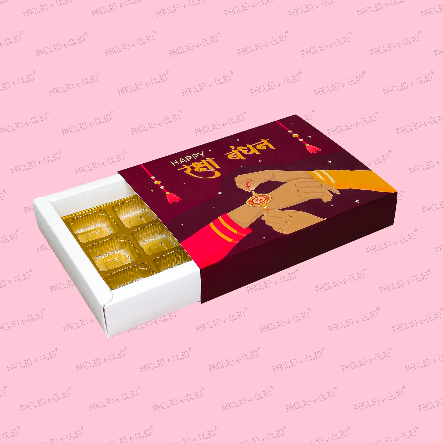 12 Cavity Rakhi Chocolate Box (8.5x6.5x1.5 INCHES)