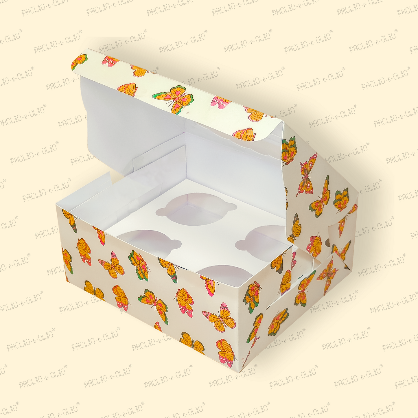 4 Cavity Cupcake Box (7x6x3 Inches)
