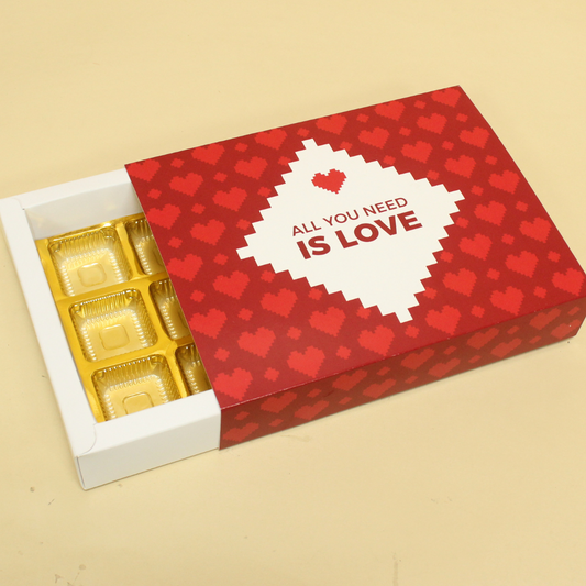 Valentine's 12 Cavity Chocolate Box (8.5x6.5x1.5 Inches)