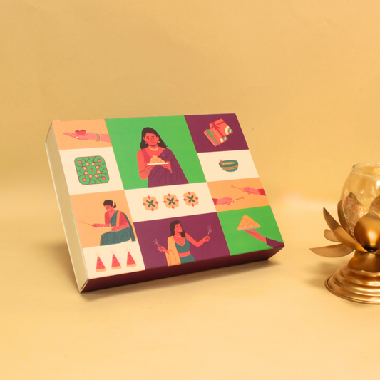 Diwali Pattern Dryfruit Box (8.5x6.5x1.5 Inches)