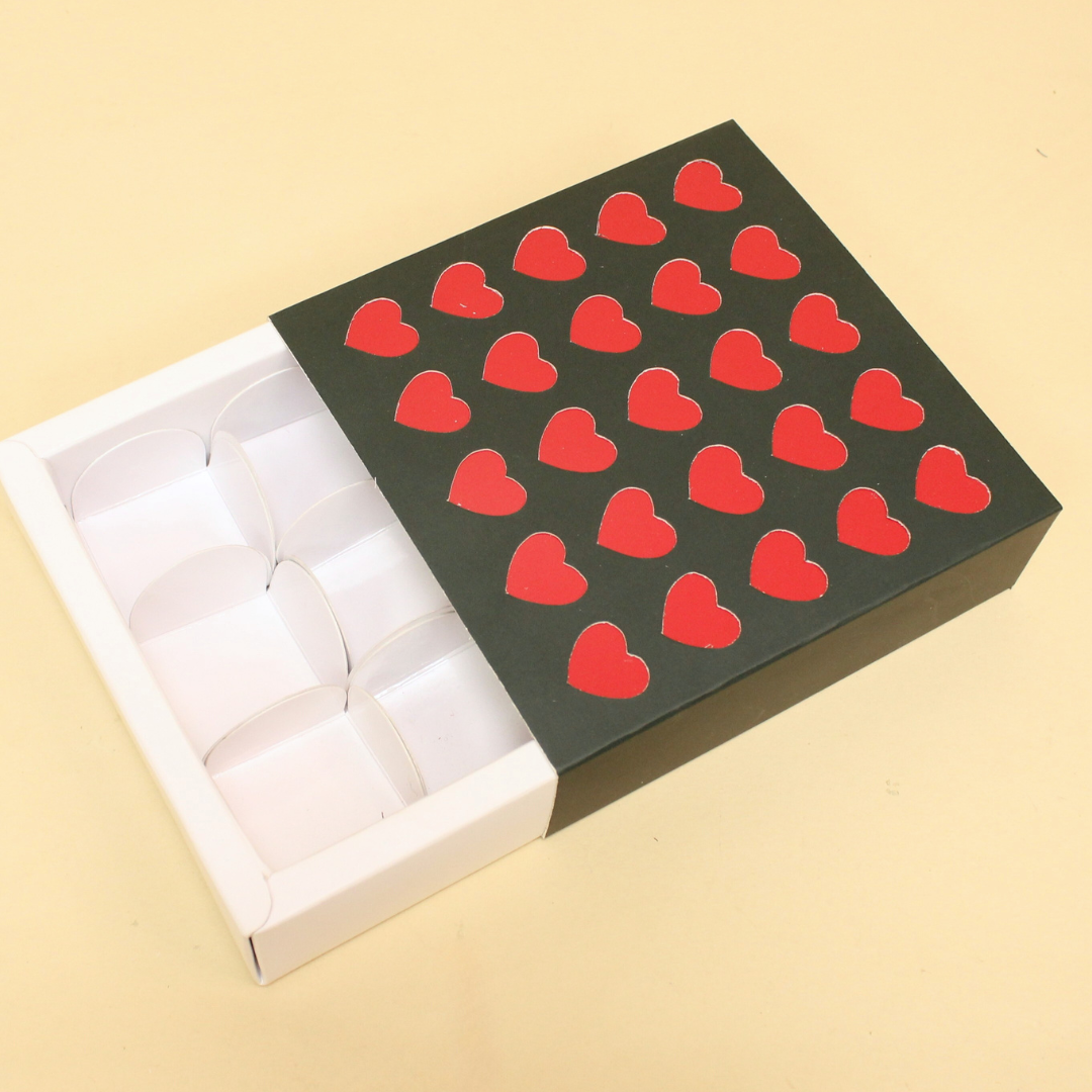 Valentine's 9 Cavity Chocolate Box (5.5x5.5x1.5 Inches)