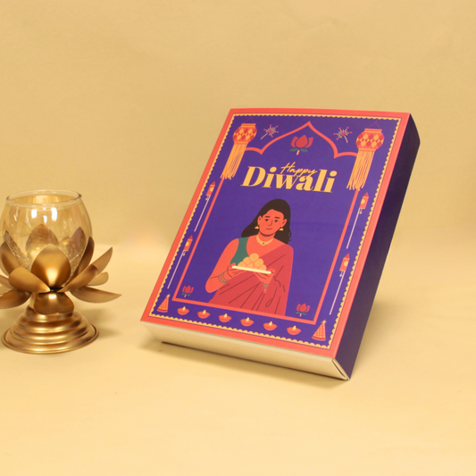 Diwali Print Dryfruit Box (8.5x6.5x1.5 Inches)
