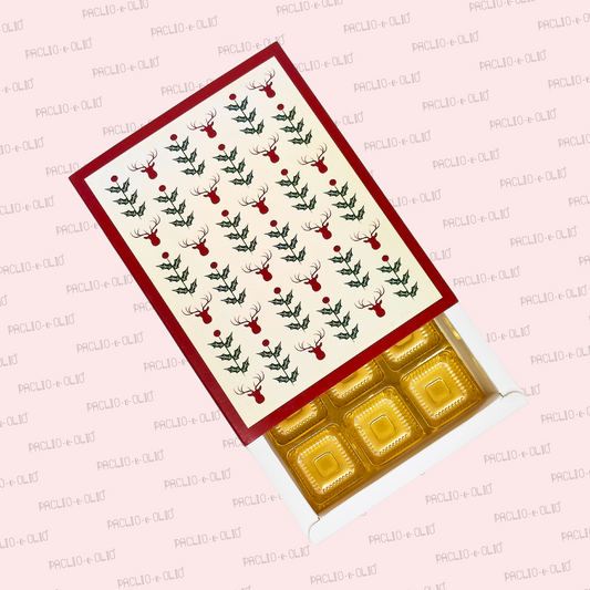 Christmas 12 Cavity Chocolate Box (8.5x6.5x1.5 Inches)