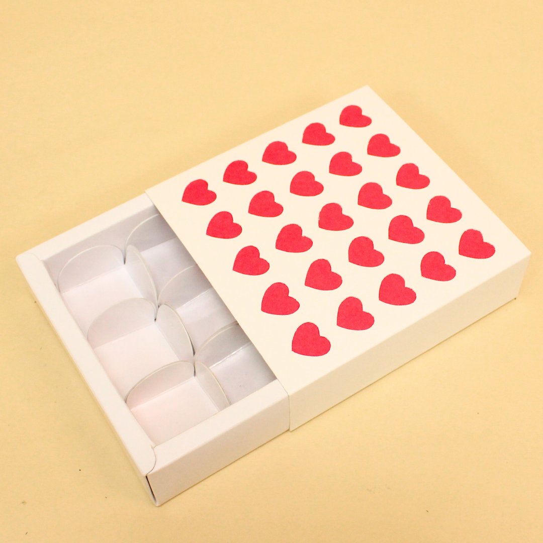 Valentine's 9 Cavity Chocolate Box (5.5x5.5x1.5 Inches)