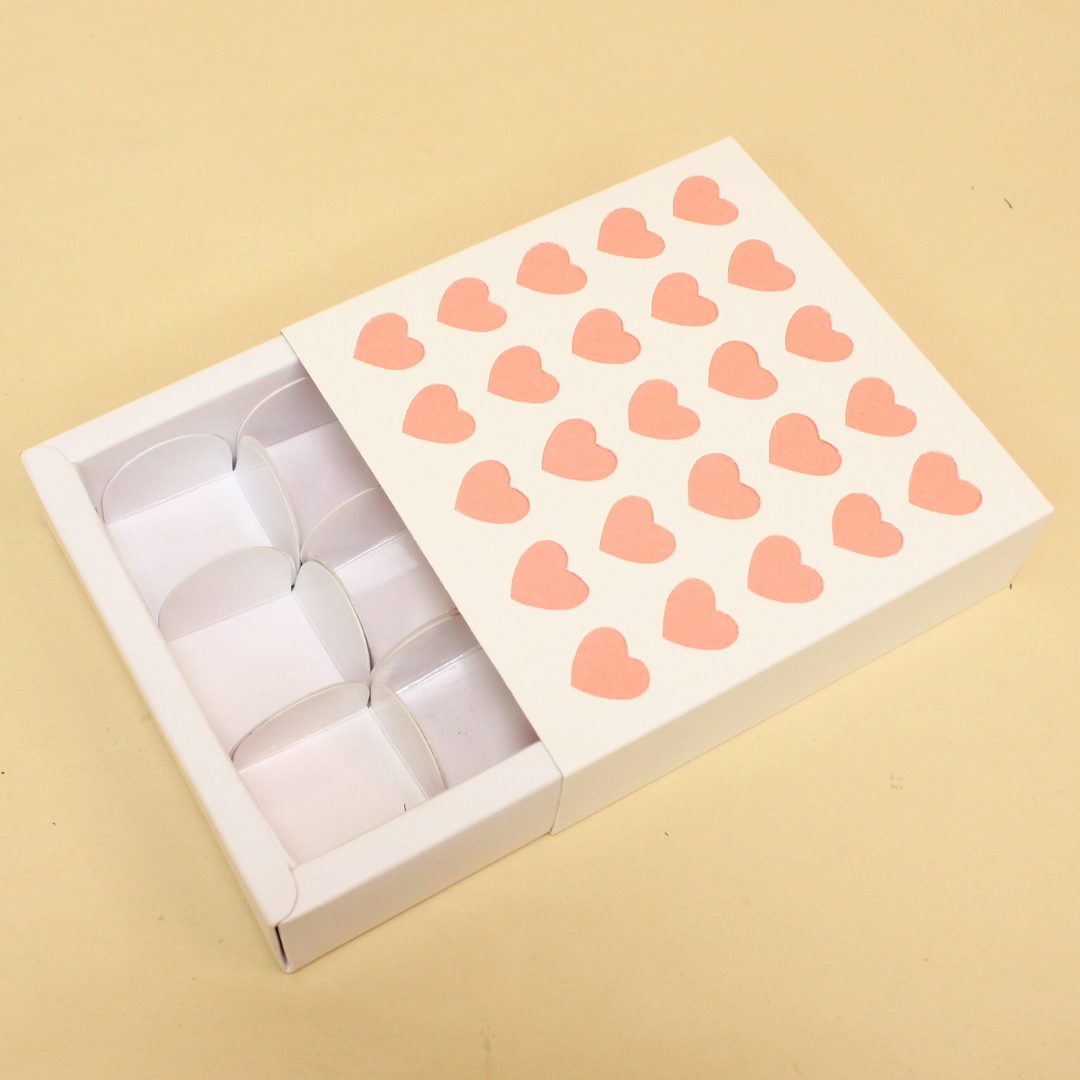 Valentine's 9 Cavity Chocolate Box (5.5x5.5x1.5 Inches)