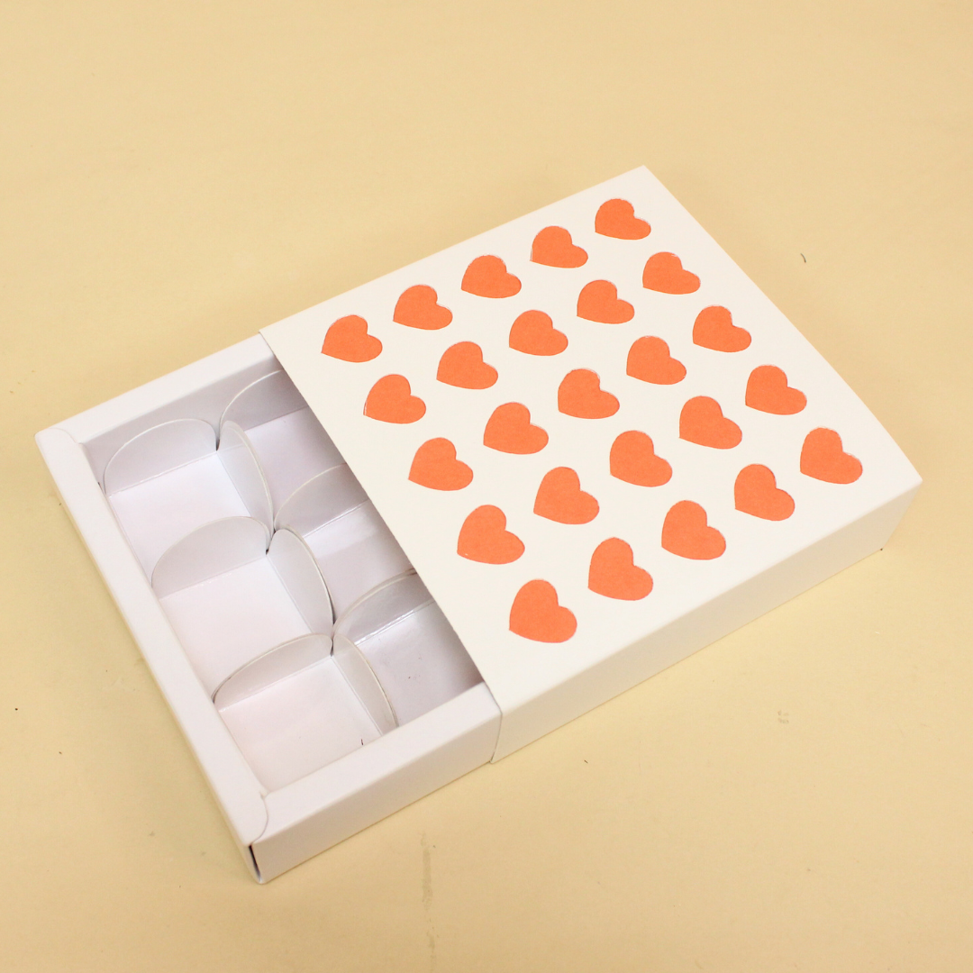 Valentine's 9 Cavity Chocolate Box (5.5x5.5x1.5 Inches)