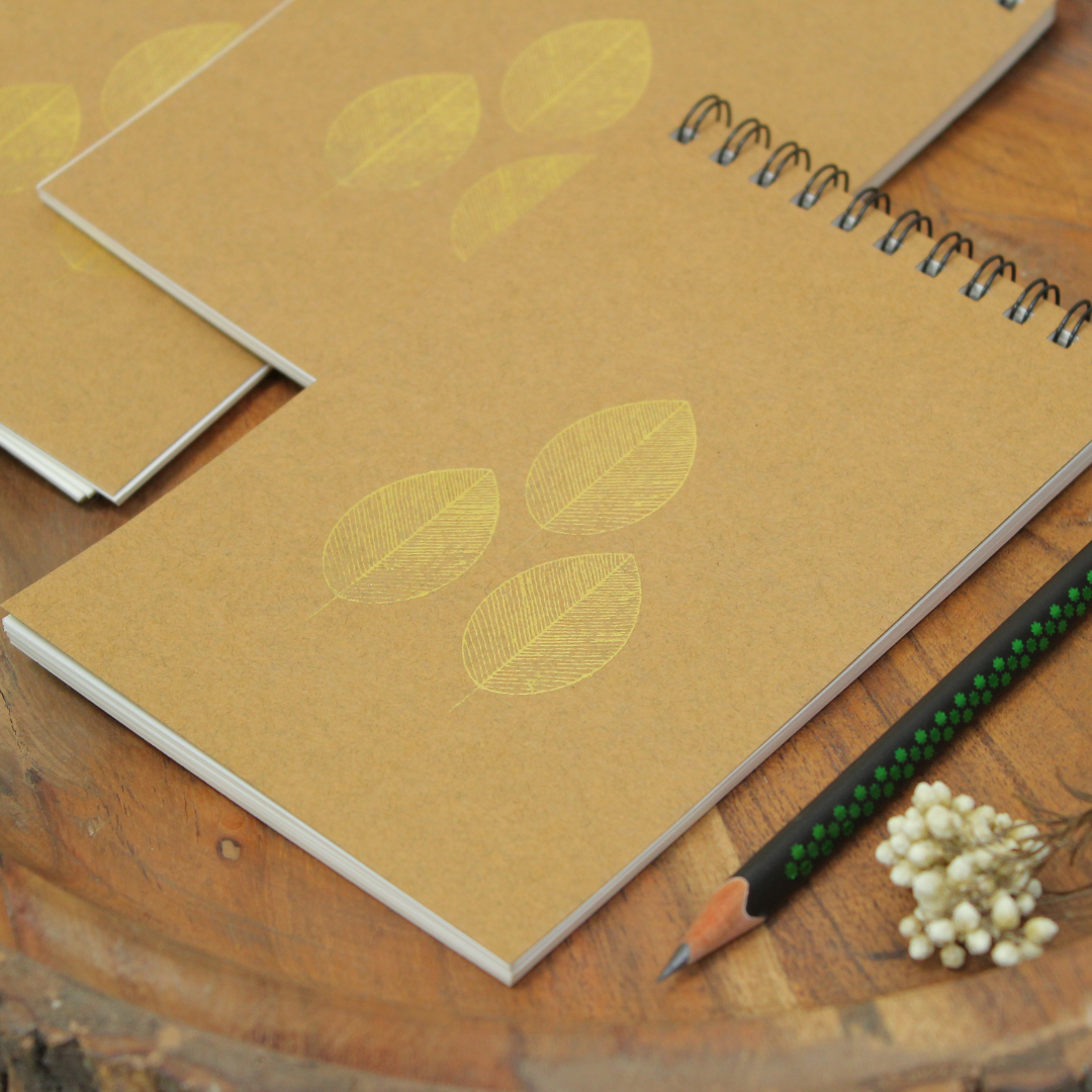 Leaf Foil Diary/Notepad (6x4 Inches)
