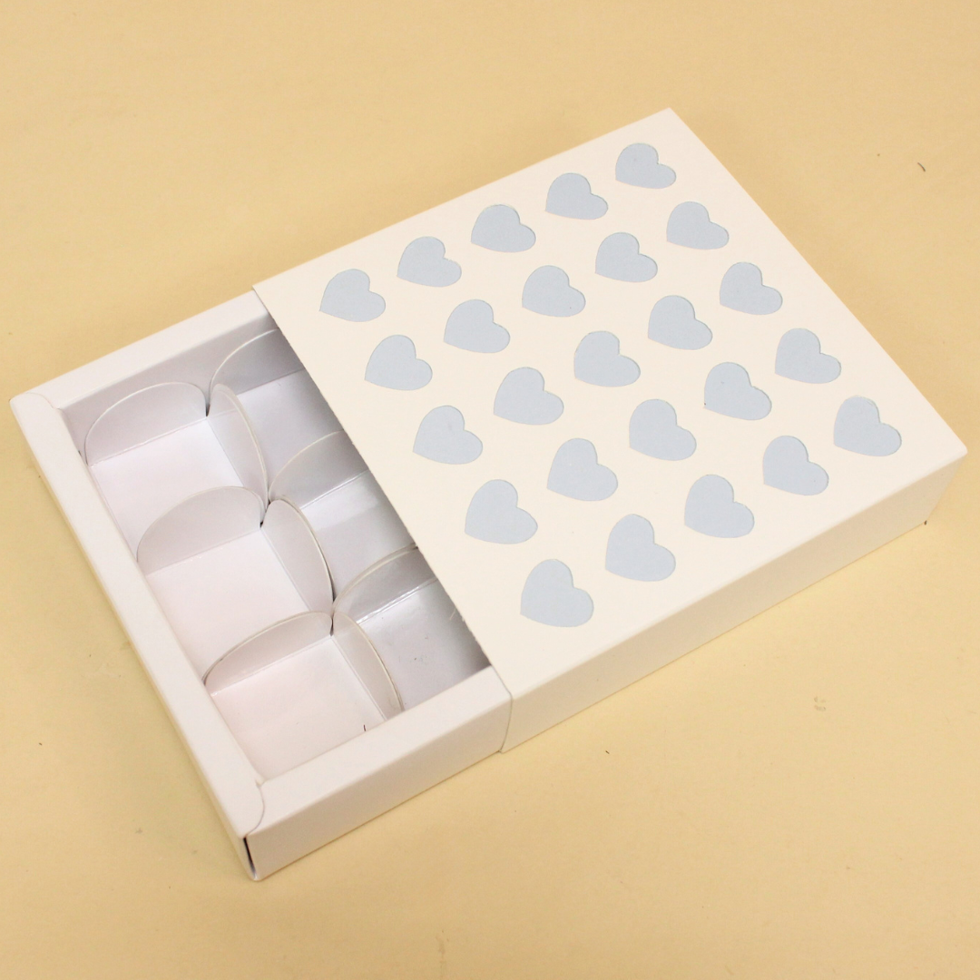Valentine's 9 Cavity Chocolate Box (5.5x5.5x1.5 Inches)