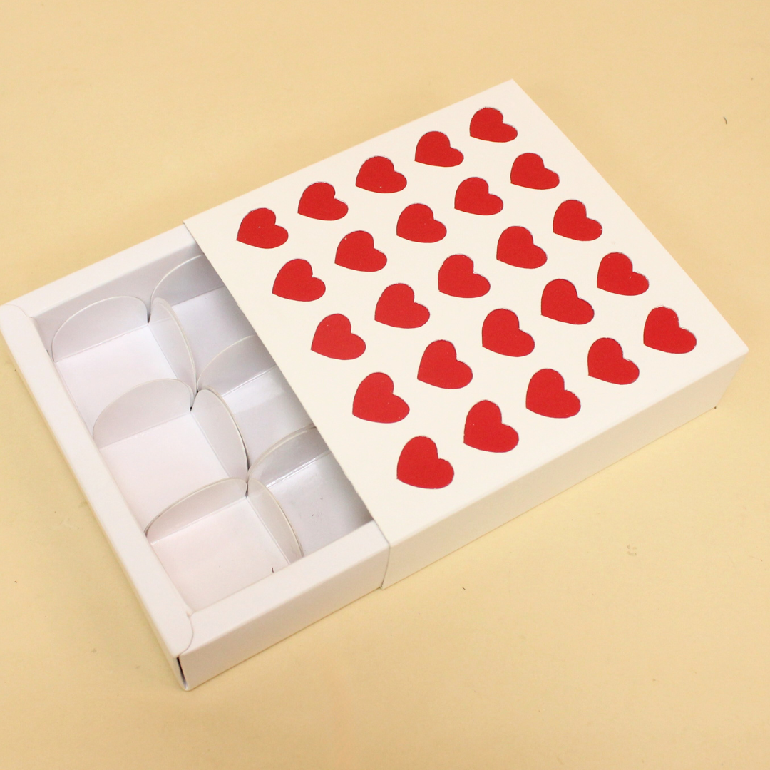 Valentine's 9 Cavity Chocolate Box (5.5x5.5x1.5 Inches)