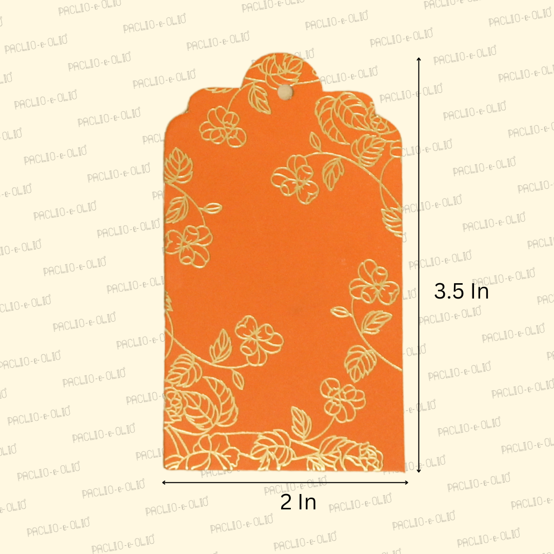 Floral Gold Foil Tag (3.5x2 Inches)