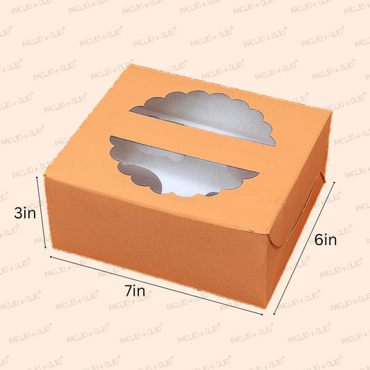 4 Cavity Cupcake Box (7x6x3 Inches)