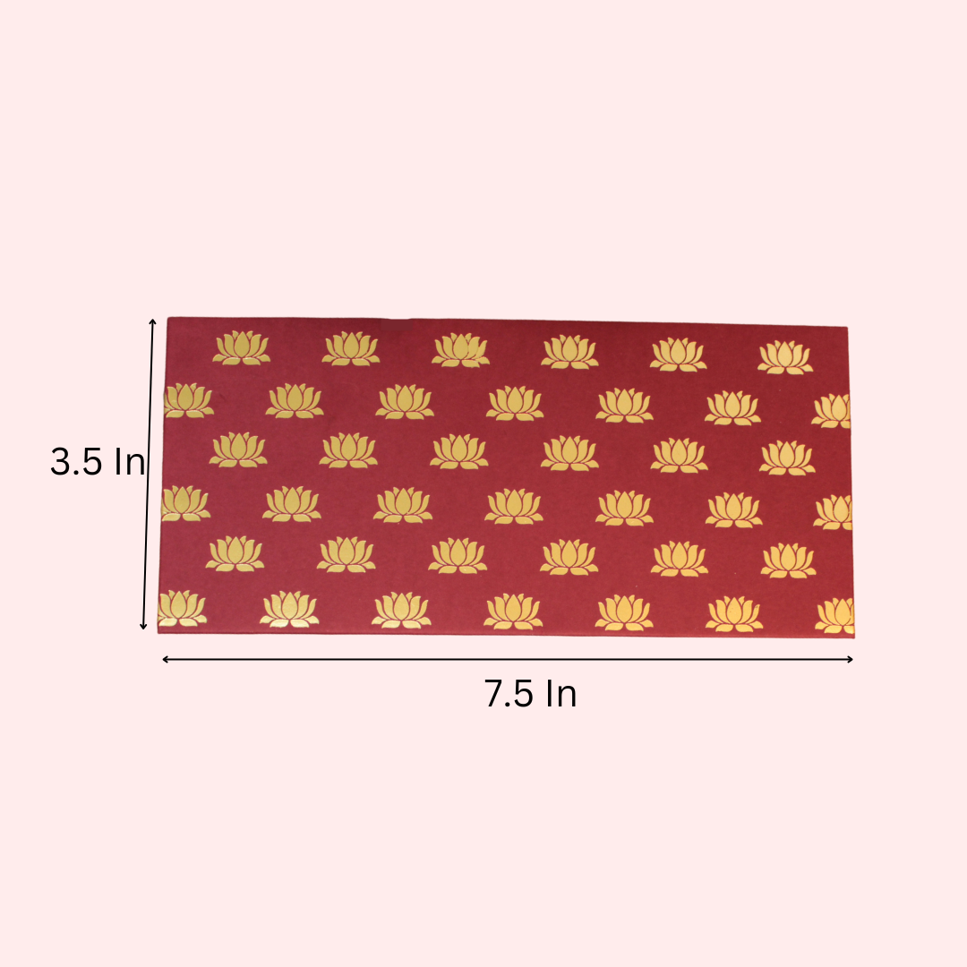 Lotus Foil Envelope (7.5X3.5 Inches)