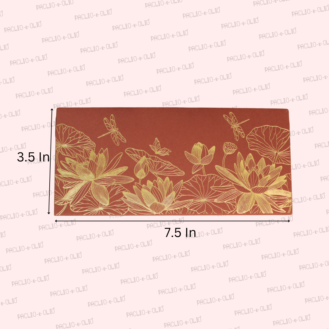 Floral Foil Envelope (7.5X3.5 Inches)