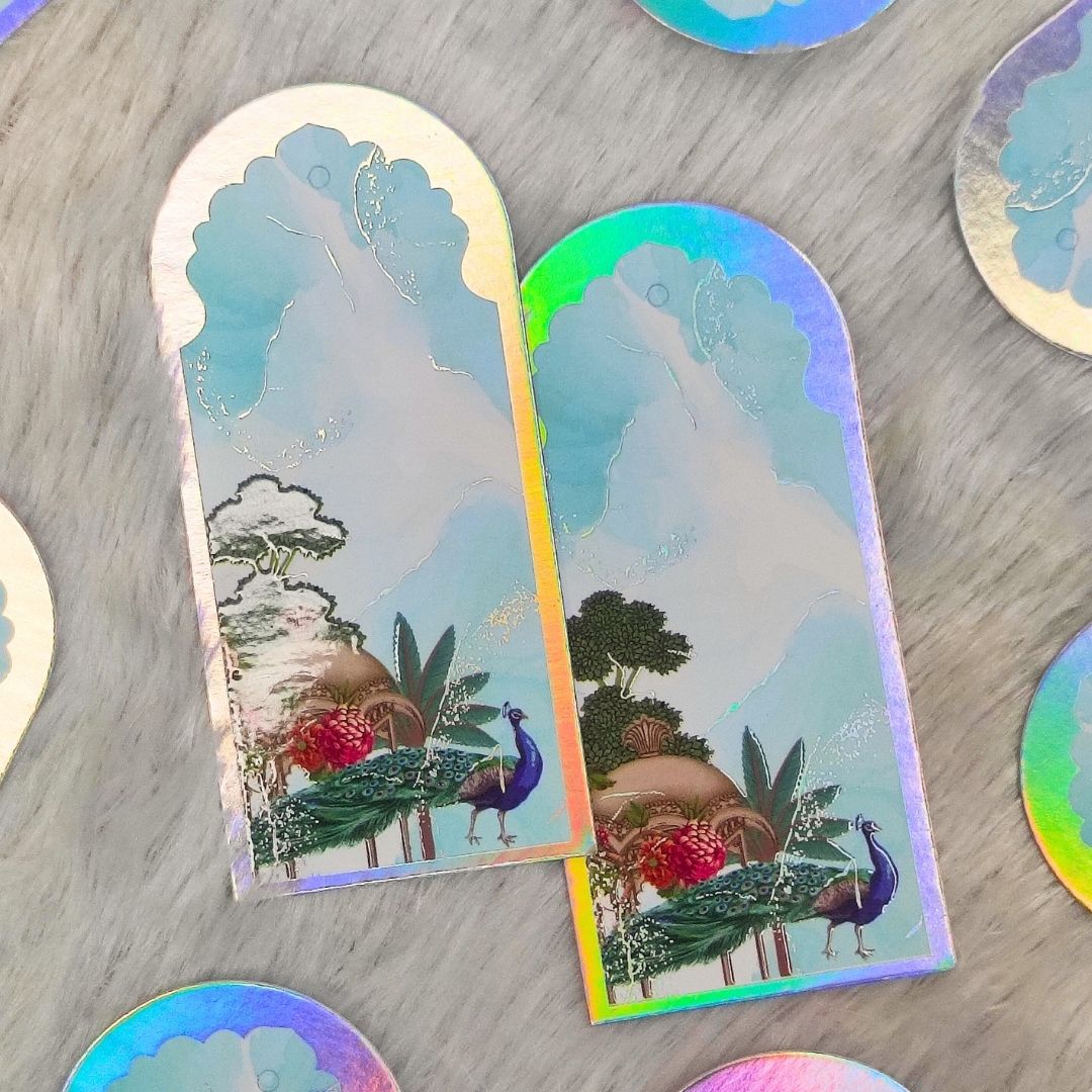 Foiled Peacock Tags (4.5*2 Inches)