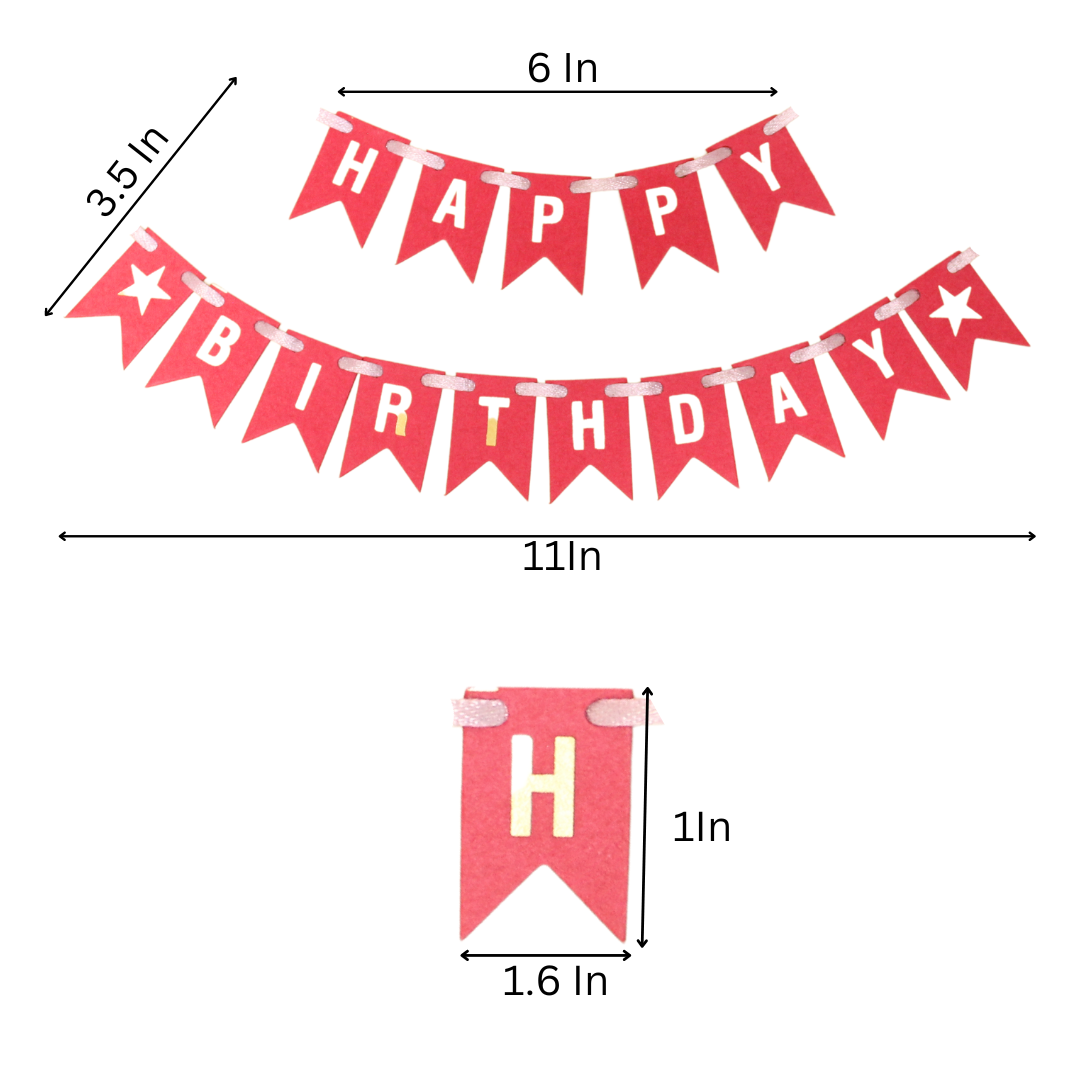 Happy Birthday Banner | Pack Of 10 Pieces