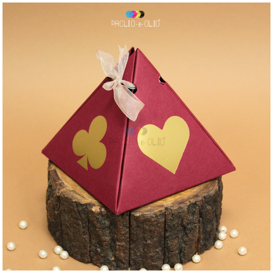 Poker Foil Pyramid Box (4x4x4 Inches)