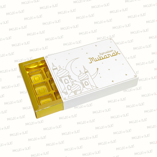 12 Cavity Ramadan Chocolate Box (8.5x6.5x1.5 Inches)