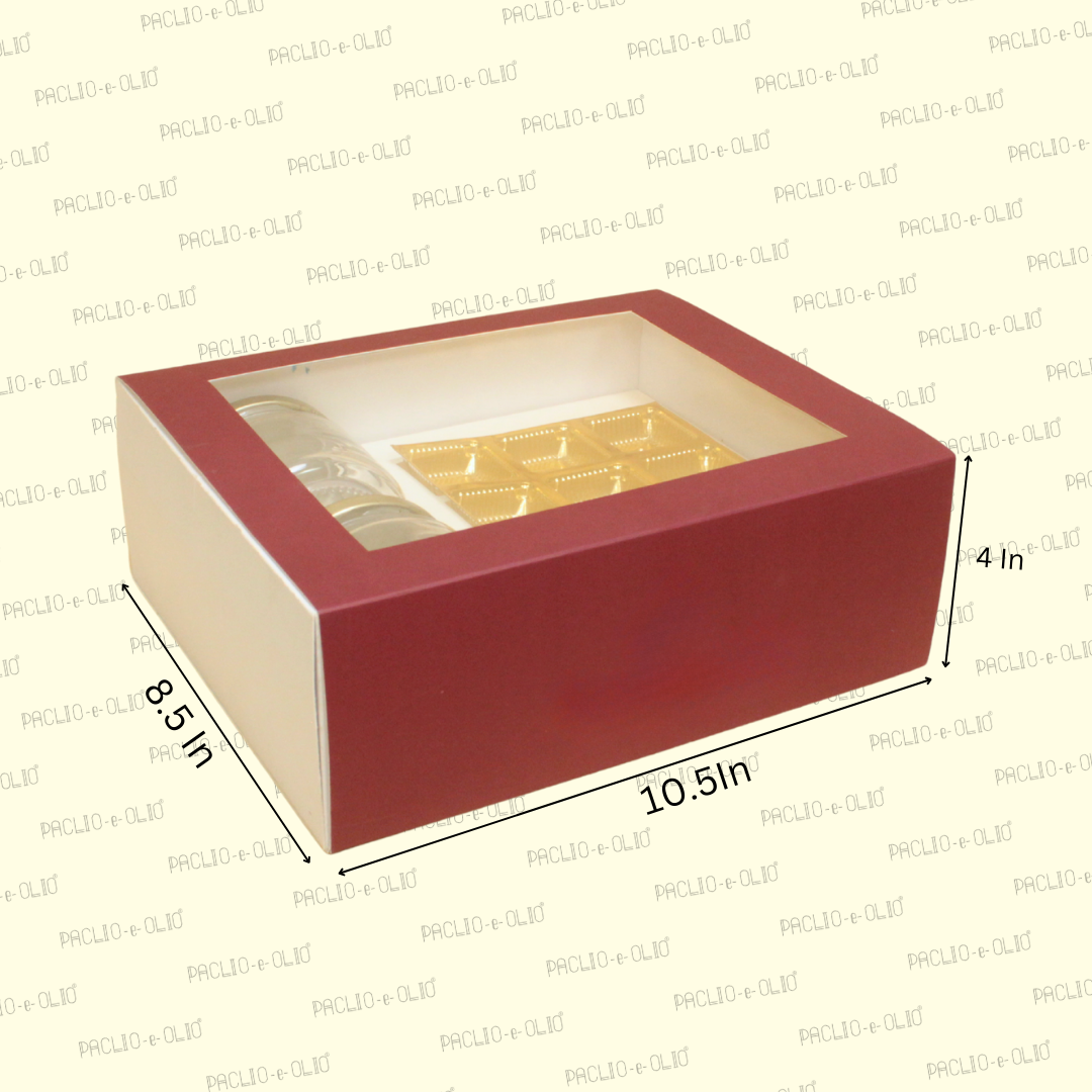 Hamper Gift Box for Chocolates & Cookies – 10.5x8.5x4 Inches