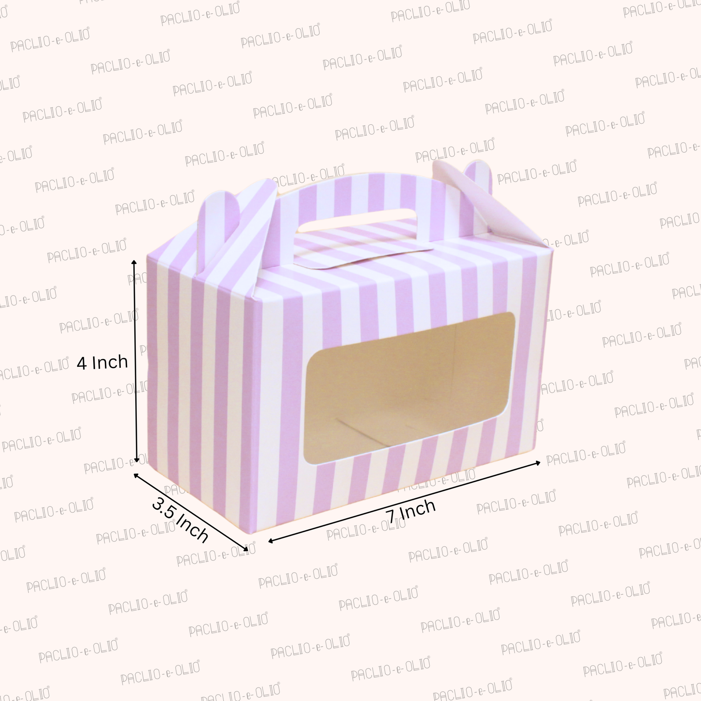 Stripes Print Two Jar Box with Window | 7x4x3.5 Inch | Gift Packaging
