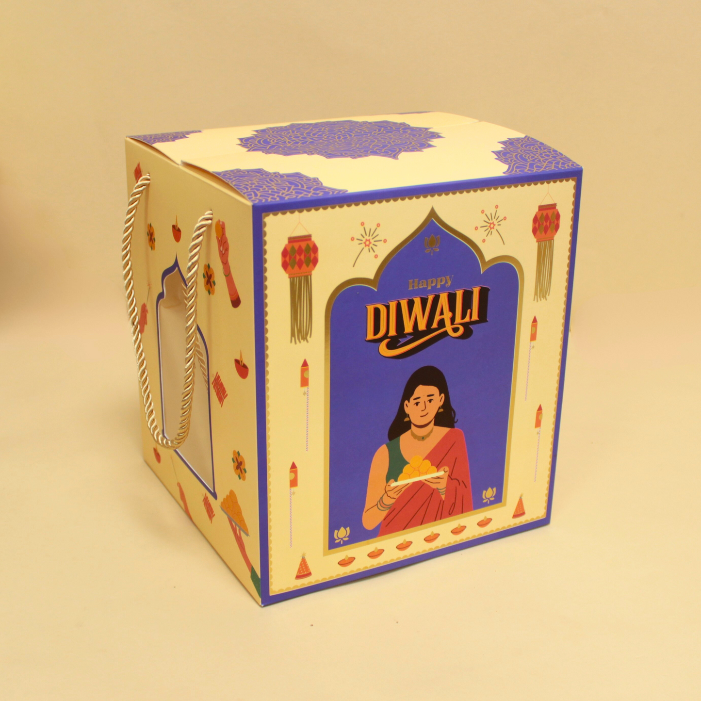 Diwali Tall Hamper Box (8x7x7 Inches)
