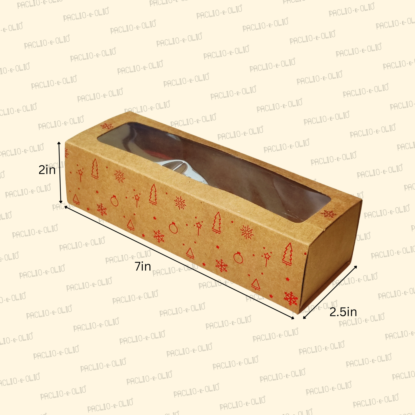 Christmas Macaron Box (7X2X2.5 Inches)