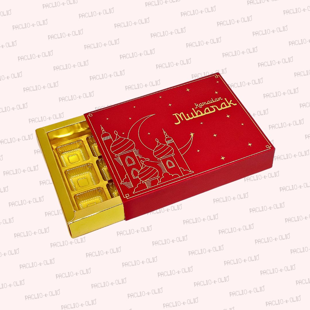 12 Cavity Ramadan Chocolate Box (8.5x6.5x1.5 Inches)