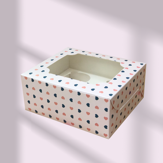 4 Cavity Cupcake Box (7x6x3 Inches)