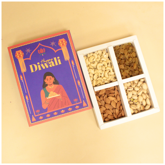 Diwali Print Dryfruit Box (8.5x6.5x1.5 Inches)