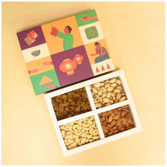 Diwali Pattern Dryfruit Box (8.5x6.5x1.5 Inches)